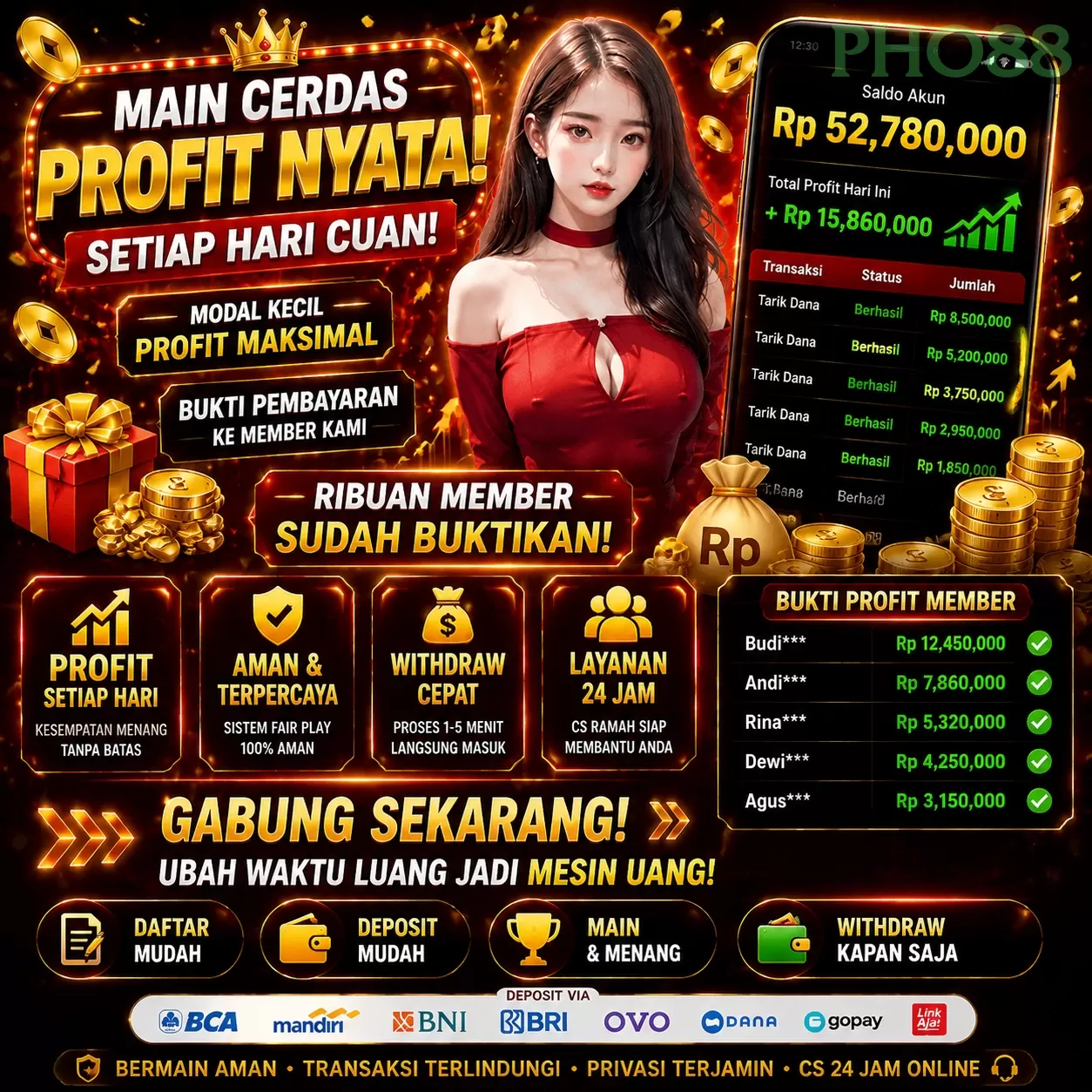 Main pho88q Menang Jackpot Besar